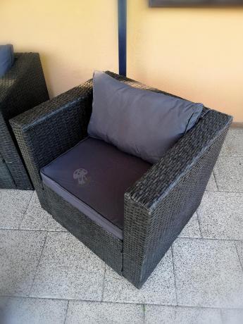 Szary komplet mebli na taras z technorattanu Stefano Set Max Antracite