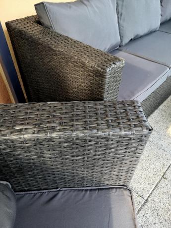 Szary komplet mebli na taras z technorattanu Stefano Set Max Antracite