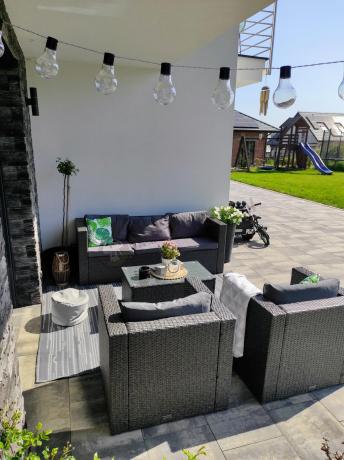 Szary komplet mebli na taras z technorattanu Stefano Set Max Antracite