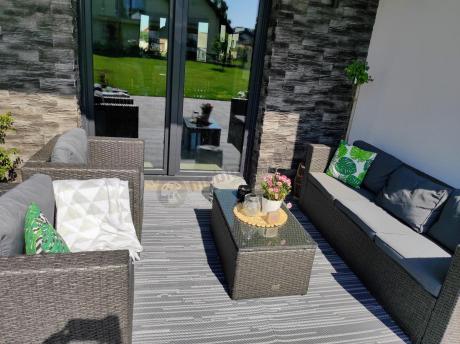 Szary komplet mebli na taras z technorattanu Stefano Set Max Antracite