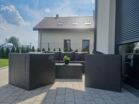 Szary komplet mebli na taras z technorattanu Stefano Set Max Antracite