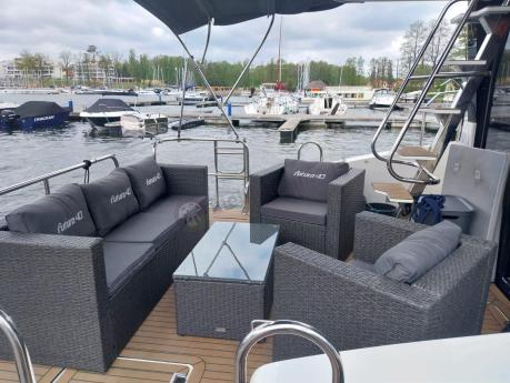 Szary komplet mebli na taras z technorattanu Stefano Set Max Antracite