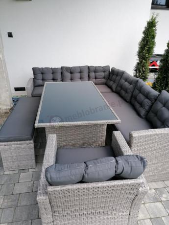 Szary komplet mebli ogrodowych z wysokim stołem Topiano Plus Grey