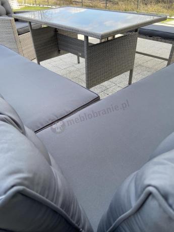 Szary komplet mebli ogrodowych z wysokim stołem Topiano Plus Grey