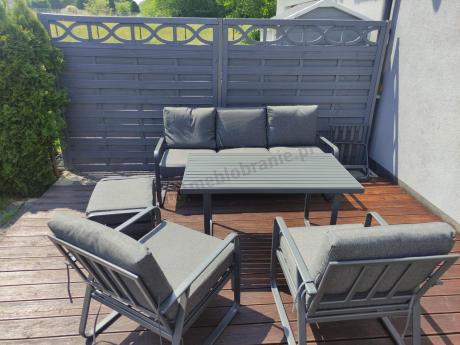 Szary komplet nowoczesnych mebli na taras Ater Dining - Dark Grey