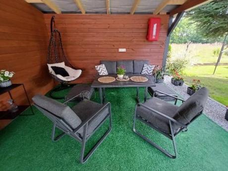 Szary komplet nowoczesnych mebli na taras Ater Dining - Dark Grey