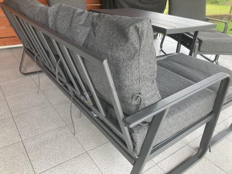 Szary komplet nowoczesnych mebli na taras Ater Dining - Dark Grey