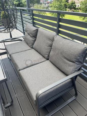 Szary komplet nowoczesnych mebli na taras Ater Dining - Dark Grey