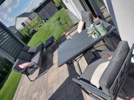 Szary komplet nowoczesnych mebli na taras Ater Dining - Dark Grey