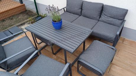 Szary komplet nowoczesnych mebli na taras Ater Dining - Dark Grey