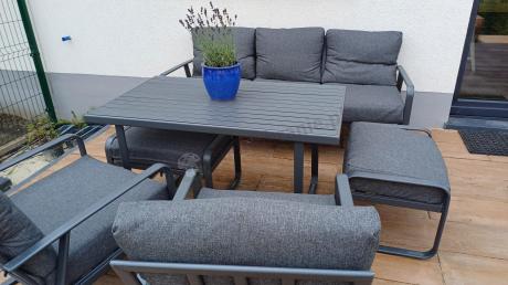 Szary komplet nowoczesnych mebli na taras Ater Dining - Dark Grey