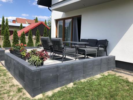 Szary komplet nowoczesnych mebli na taras Ater Dining - Dark Grey