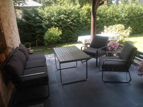 Szary komplet nowoczesnych mebli na taras Ater Dining - Dark Grey