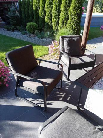 Szary komplet nowoczesnych mebli na taras Ater Dining - Dark Grey