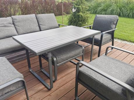 Szary komplet nowoczesnych mebli na taras Ater Dining - Dark Grey