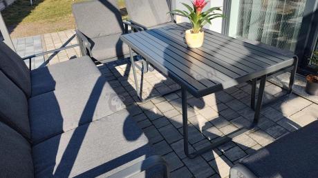 Szary komplet nowoczesnych mebli na taras Ater Dining - Dark Grey