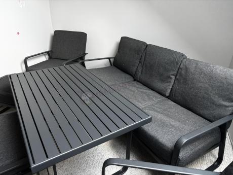 Szary komplet nowoczesnych mebli na taras Ater Dining - Dark Grey