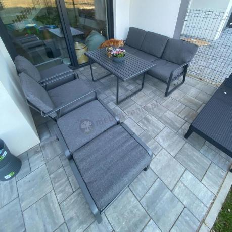 Szary komplet nowoczesnych mebli na taras Ater Dining - Dark Grey