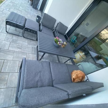 Szary komplet nowoczesnych mebli na taras Ater Dining - Dark Grey