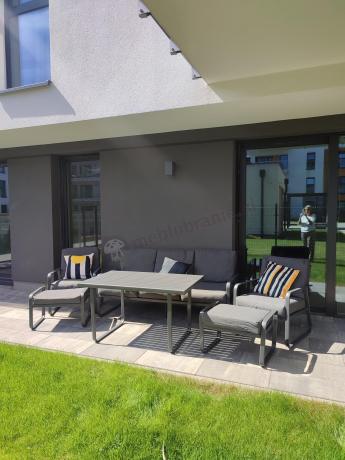 Szary komplet nowoczesnych mebli na taras Ater Dining - Dark Grey