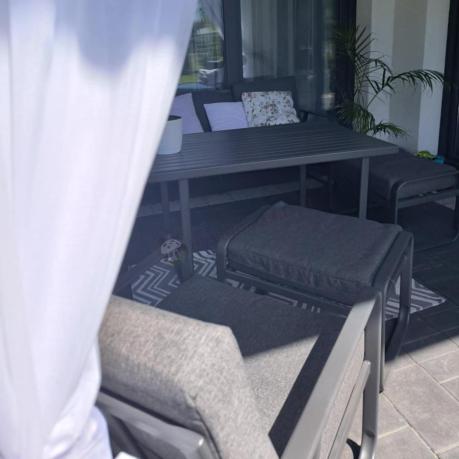 Szary komplet nowoczesnych mebli na taras Ater Dining - Dark Grey