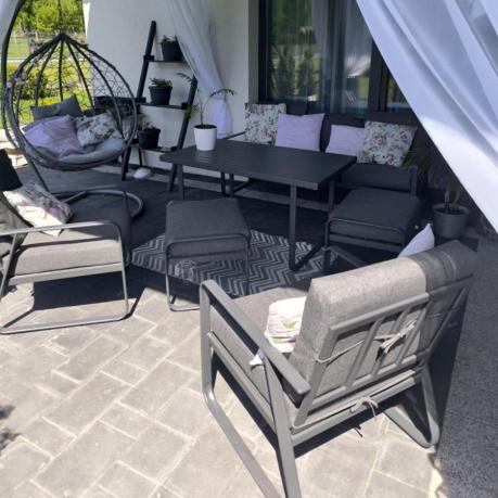 Szary komplet nowoczesnych mebli na taras Ater Dining - Dark Grey