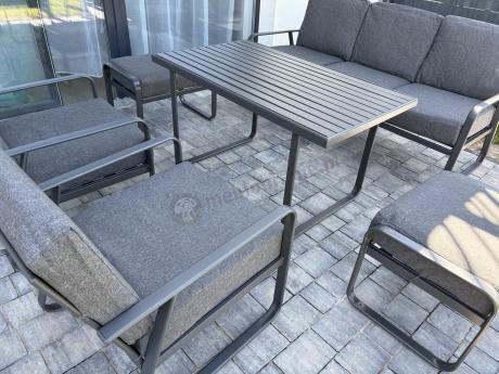 Szary komplet nowoczesnych mebli na taras Ater Dining - Dark Grey