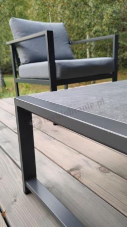 Szary komplet ogrodowy z sofą 199cm i 2 fotelami Vilde Grey