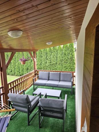 Szary komplet ogrodowy z sofą 199cm i 2 fotelami Vilde Grey