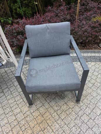 Szary komplet ogrodowy z sofą 199cm i 2 fotelami Vilde Grey