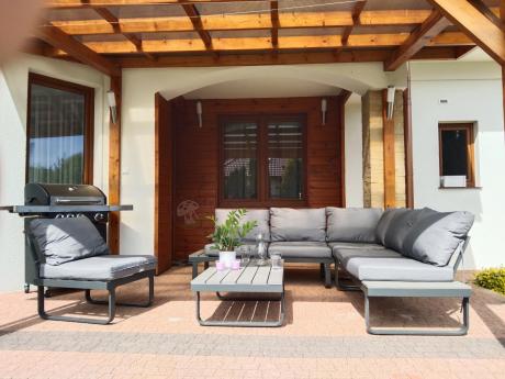 Szary modułowy narożnik na taras 280x220cm Panaon GG