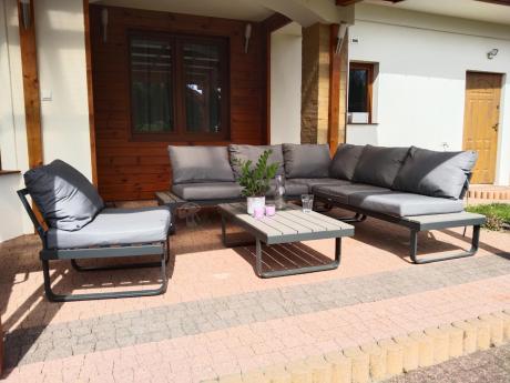 Szary modułowy narożnik na taras 280x220cm Panaon GG