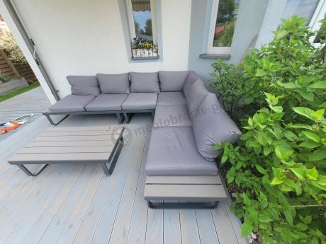 Szary modułowy narożnik na taras 280x220cm Panaon GG