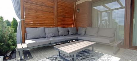 Szary modułowy narożnik na taras 280x220cm Panaon GG