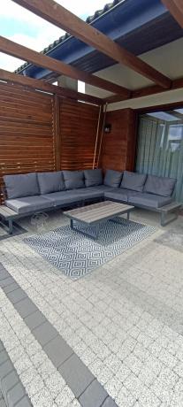 Szary modułowy narożnik na taras 280x220cm Panaon GG