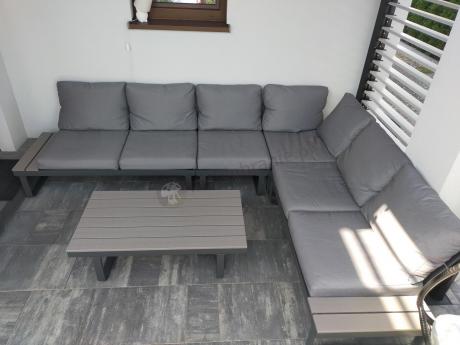 Szary modułowy narożnik na taras 280x220cm Panaon GG