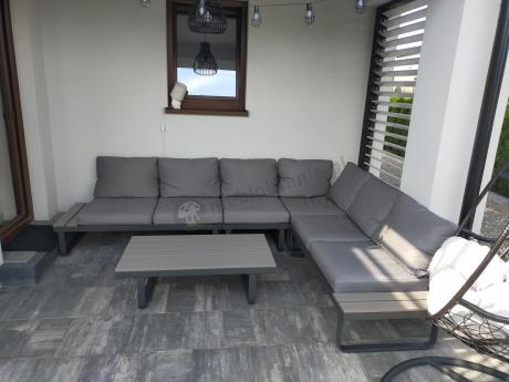 Szary modułowy narożnik na taras 280x220cm Panaon GG