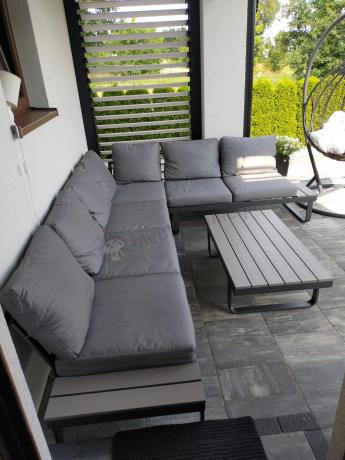 Szary modułowy narożnik na taras 280x220cm Panaon GG