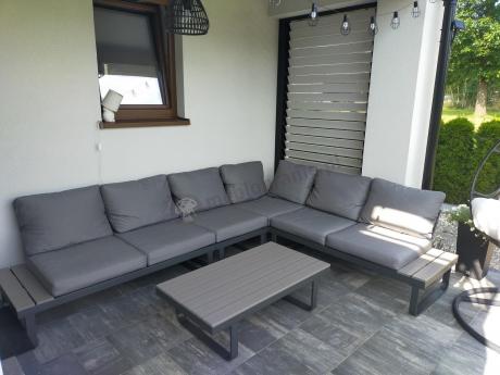 Szary modułowy narożnik na taras 280x220cm Panaon GG