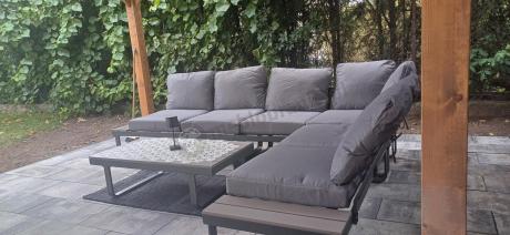 Szary modułowy narożnik na taras 280x220cm Panaon GG