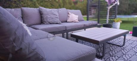 Szary modułowy narożnik na taras 280x220cm Panaon GG