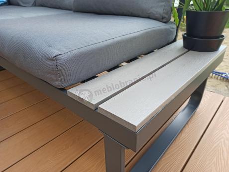 Szary modułowy narożnik na taras 280x220cm Panaon GG