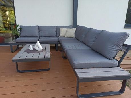 Szary modułowy narożnik na taras 280x220cm Panaon GG