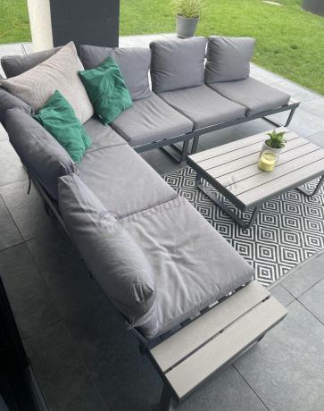 Szary modułowy narożnik na taras 280x220cm Panaon GG