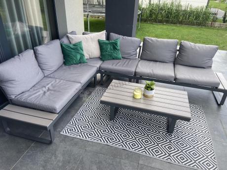 Szary modułowy narożnik na taras 280x220cm Panaon GG