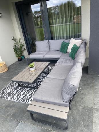 Szary modułowy narożnik na taras 280x220cm Panaon GG