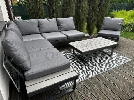 Szary modułowy narożnik na taras 280x220cm Panaon GG