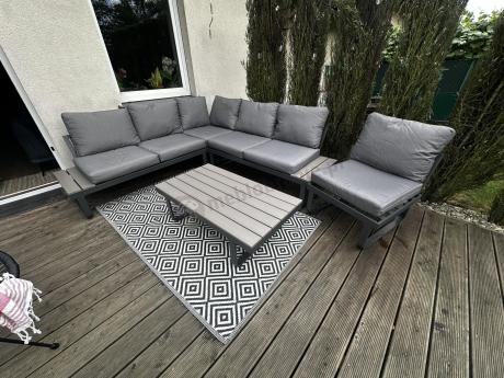 Szary modułowy narożnik na taras 280x220cm Panaon GG