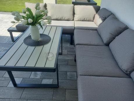 Szary modułowy narożnik na taras 280x220cm Panaon GG