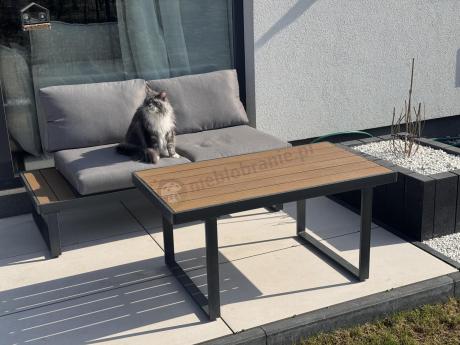 Szary modułowy narożnik na taras 280x220cm Panaon Grey Teak